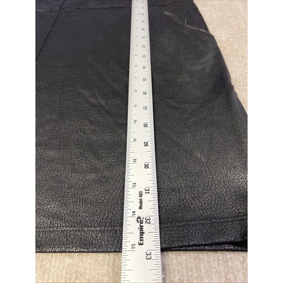 Gabrielle Union  NY&Co Black Faux Leather Dress Short Size M Zip Hem Midi Edgy - Picture 5 of 8